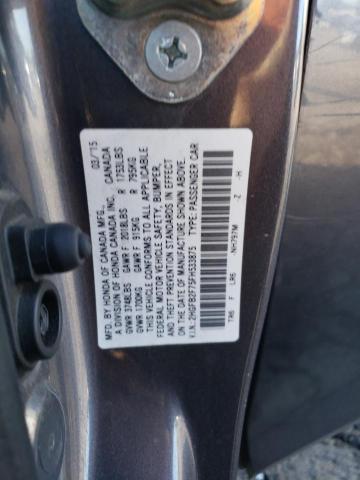 Lot #2471432040 2015 HONDA CIVIC SE salvage car