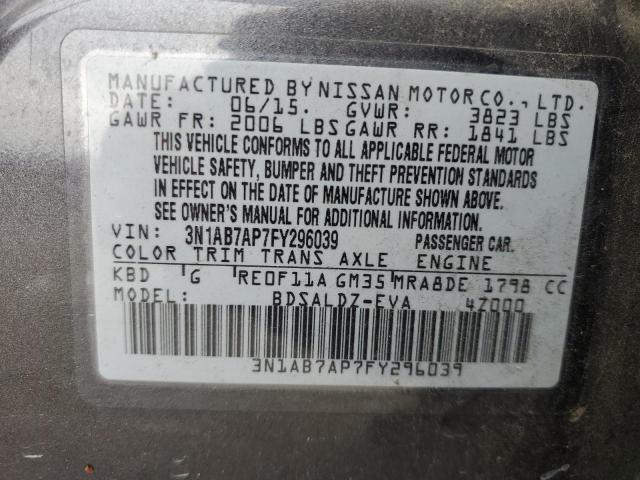 3N1AB7AP7FY296039 Nissan SENTRA S