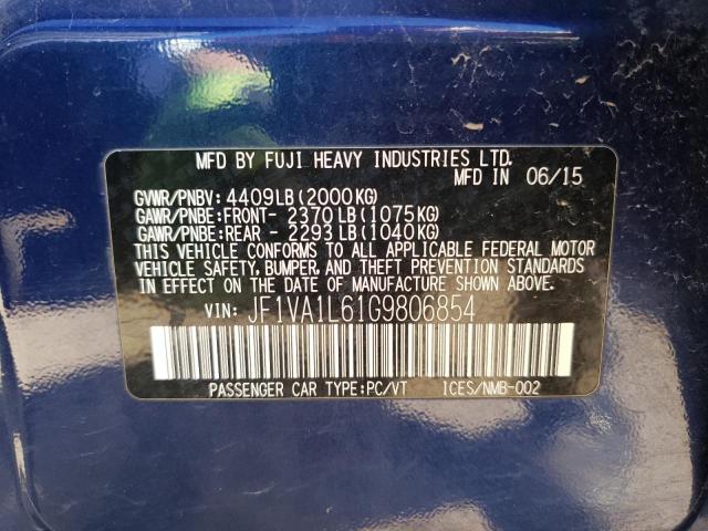 JF1VA1L61G9806854 Subaru Wrx Limited