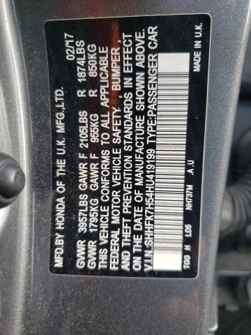 SHHFK7H54HU419199 Honda CIVIC EX