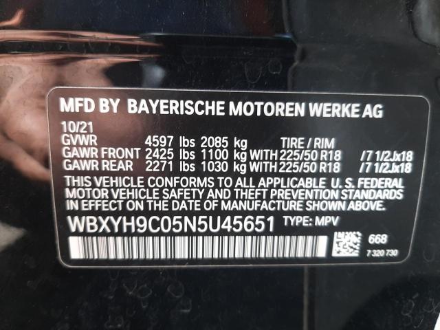 VIN WBXYH9C05N5U45651 2022 BMW X2, Sdrive28I no.12