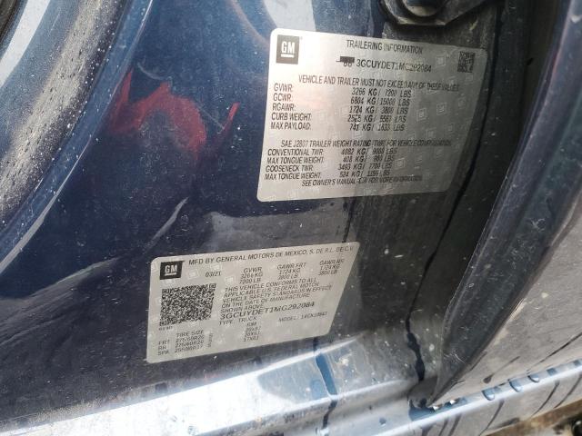 2021 CHEVROLET 1500 PICKU 3GCUYDET1MG292084