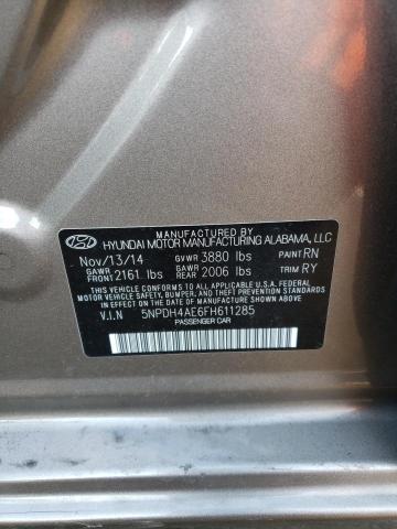 5NPDH4AE6FH611285 Hyundai ELANTRA SE