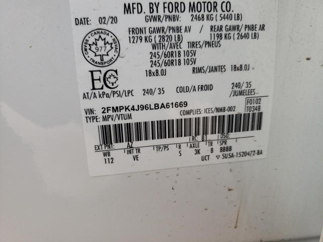 2FMPK4J96LBA61669 2020 FORD EDGE, photo no. 14