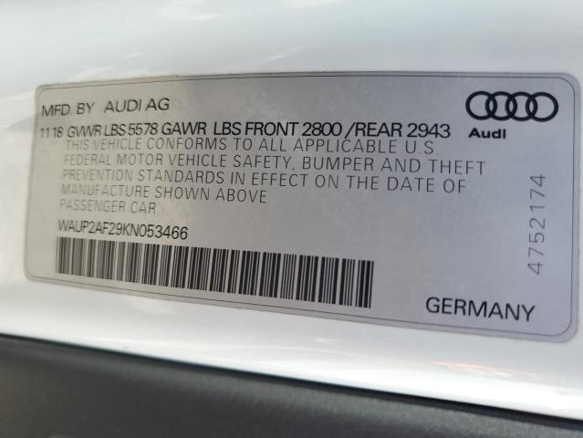 VIN WAUP2AF29KN053466 2019 Audi A7, Premium no.12