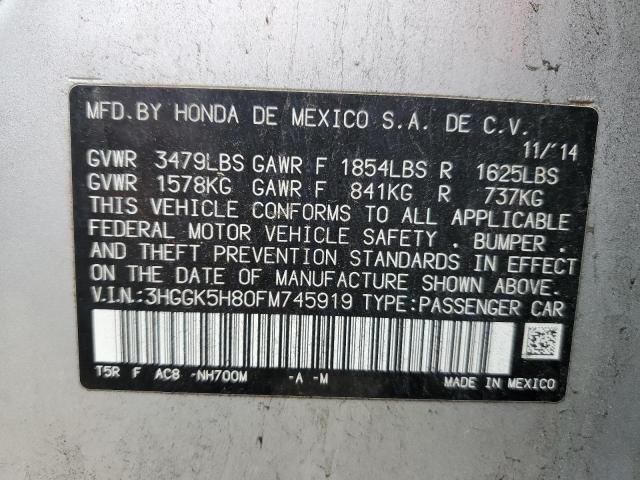 3HGGK5H80FM745919 Honda FIT EX