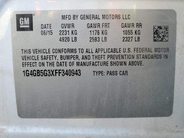 1G4GB5G3XFF340943 Buick Lacrosse