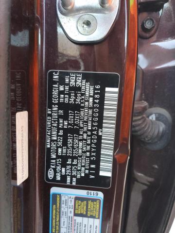5XYPGDA56GG034816 KIA SORENTO LX