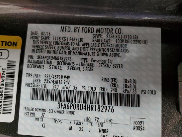 3FA6P0RU4HR182976 Ford Fusion Titanium Hev