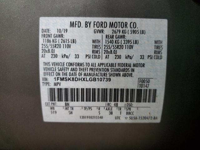 1FMSK8DHXLGB10739 Ford EXPLORER XLT