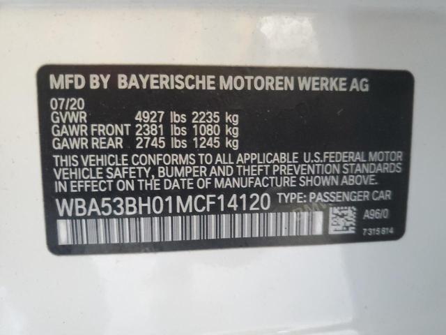 2021 BMW 530 I VIN: WBA53BH01MCF14120 Lot: 73161123