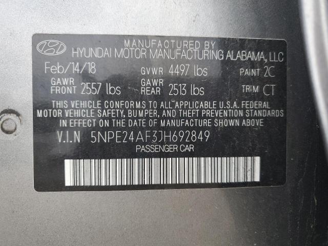 VIN 5NPE24AF3JH692849 2018 HYUNDAI SONATA no.12