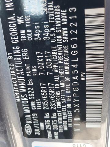 5XYPGDA54LG612213 KIA SORENTO S