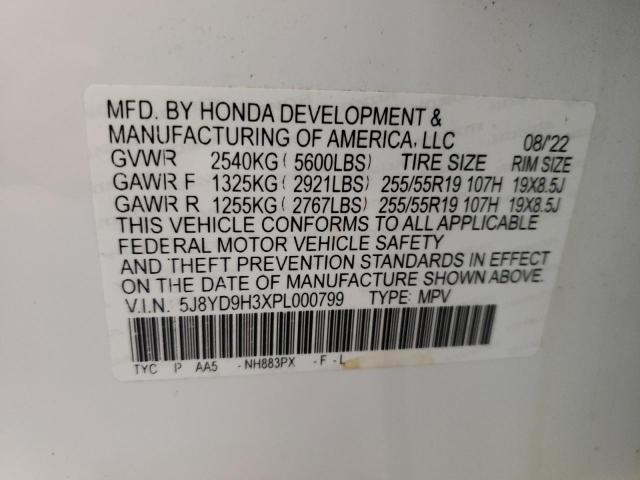 5J8YD9H3XPL000799 Acura MDX  10