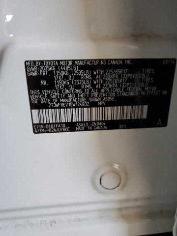 2T3WFREV1EW124802 Toyota Rav4 Xle