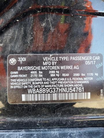 WBA8B9G37HNU54761 BMW 330 I