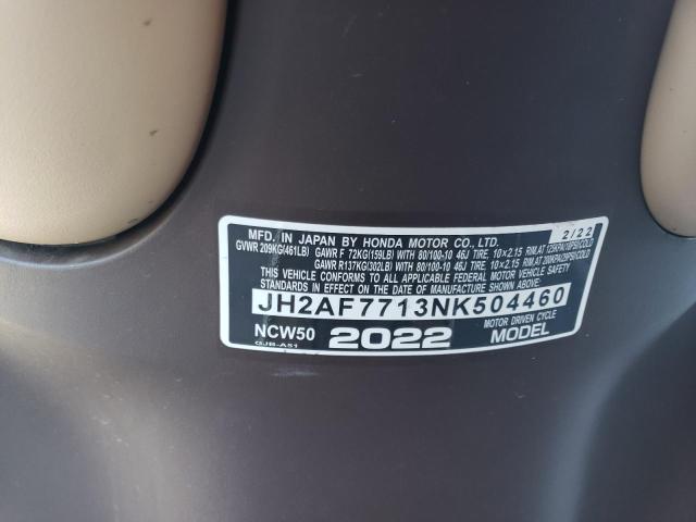 2022 HONDA NCW50 JH2AF7713NK504460