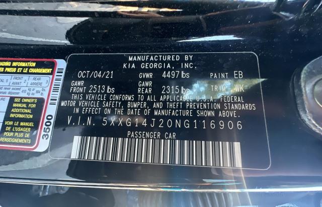 5XXG14J20NG116906 KIA K5 LXS
