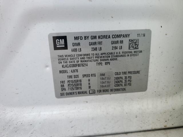 KL4CJGSB0FB076214 Buick Encore