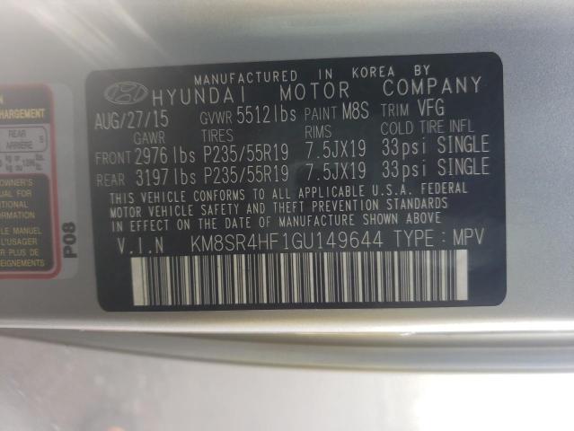 KM8SR4HF1GU149644 | 2016 HYUNDAI SANTA FE S