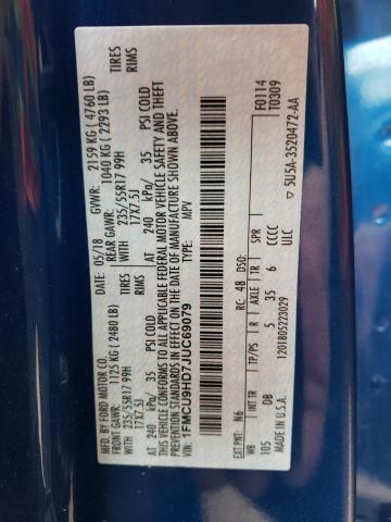 1FMCU9HD7JUC69079 Ford ESCAPE SEL