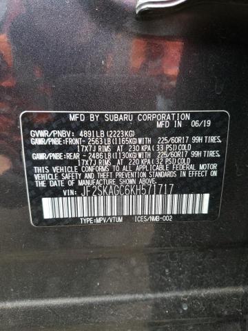 JF2SKAGC6KH571717 Subaru Forester Premium