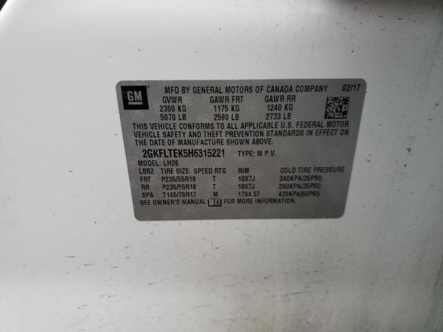 2017 GMC TERRAIN SL - 2GKFLTEK5H6315221