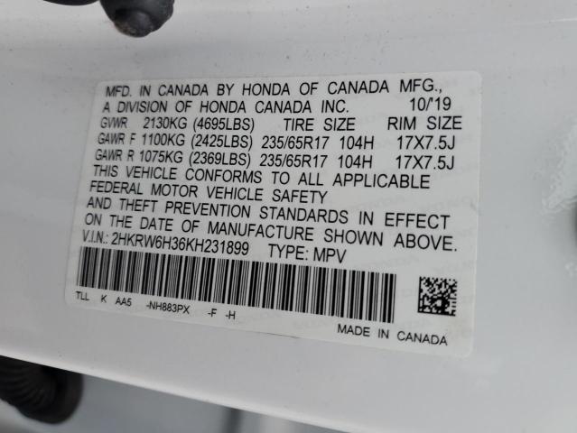 2HKRW6H36KH231899 Honda CR-V LX