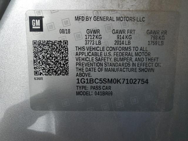 1G1BC5SM0K7102754 Chevrolet CRUZE LS