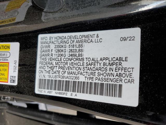 2022 ACURA TLX TYPE S - 19UUB7F08NA002366