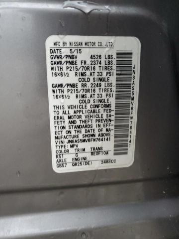 JN8AS5MV6FW764141 Nissan Rogue Select S
