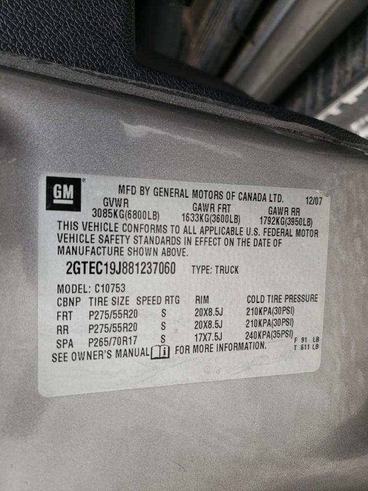 2GTEC19J881237060 2008 GMC Sierra C1500