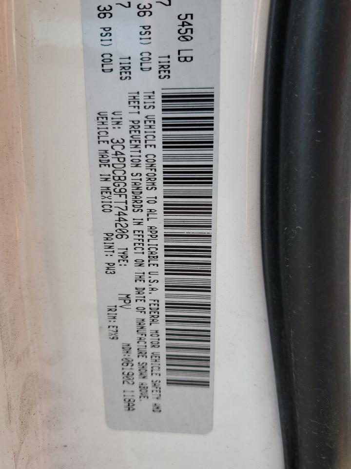 3C4PDCBG9FT744206 2015 Dodge Journey Sxt 3C4PDCBG9FT744206 2015 Dodge Journey Sxt