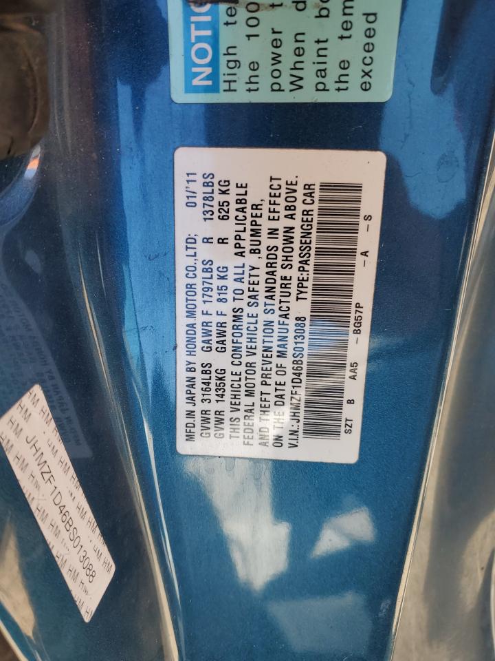 JHMZF1D46BS013088 2011 Honda Cr-Z