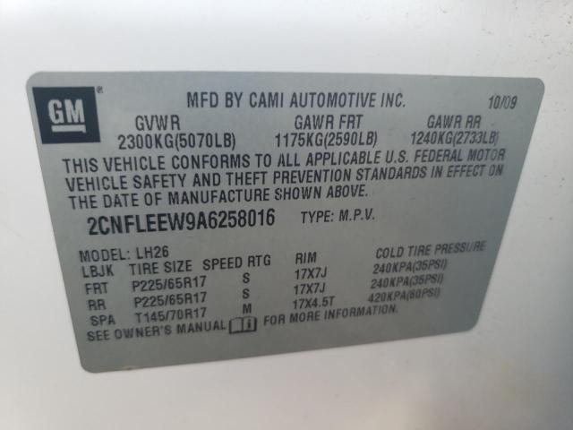 2CNFLEEW9A6258016 | 2010 Chevrolet equinox lt