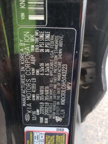 KNDCB3LC6H5043223 KIA NIRO FE