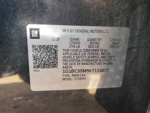 1G1BC5SM5K7124877 | 2019 CHEVROLET CRUZE LS