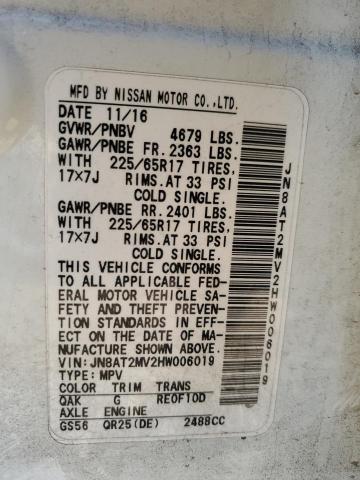 JN8AT2MV2HW006019 Nissan ROGUE S