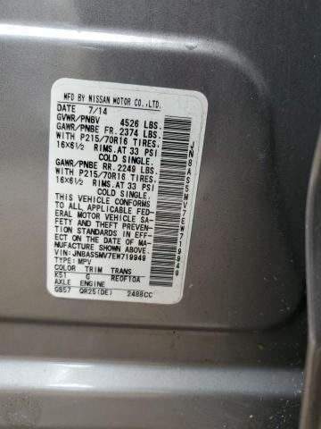 JN8AS5MV7EW719949 Nissan Rogue Select S