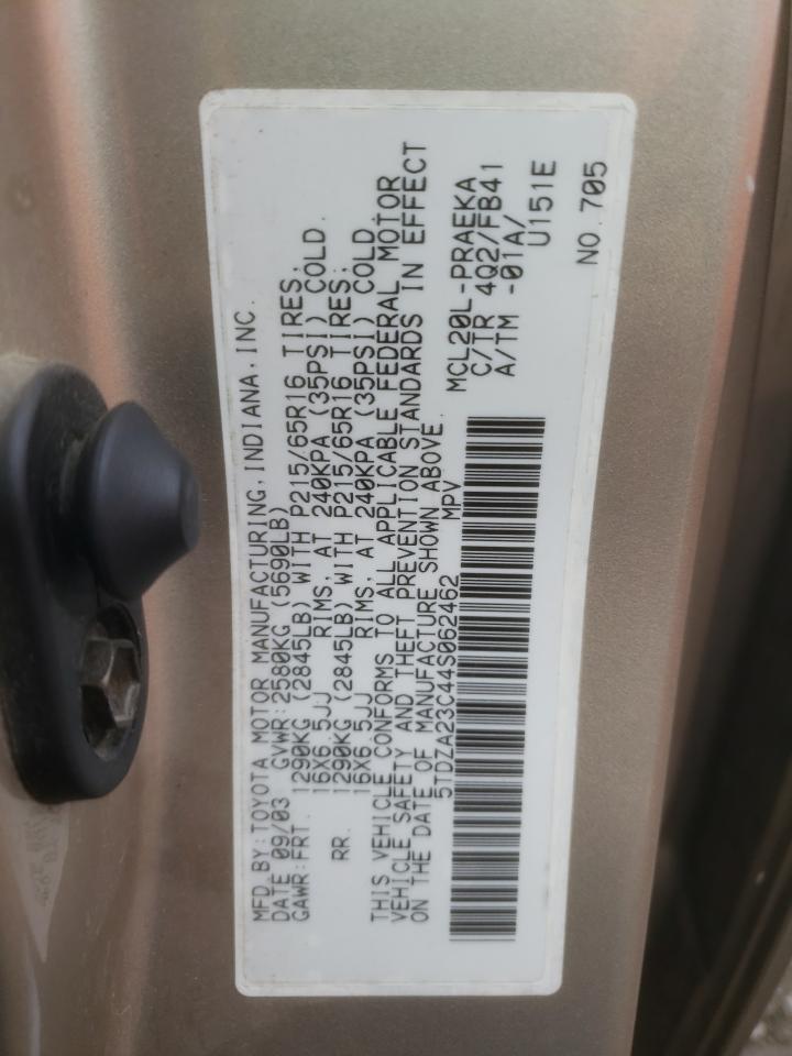 5TDZA23C44S062462 2004 Toyota Sienna Ce