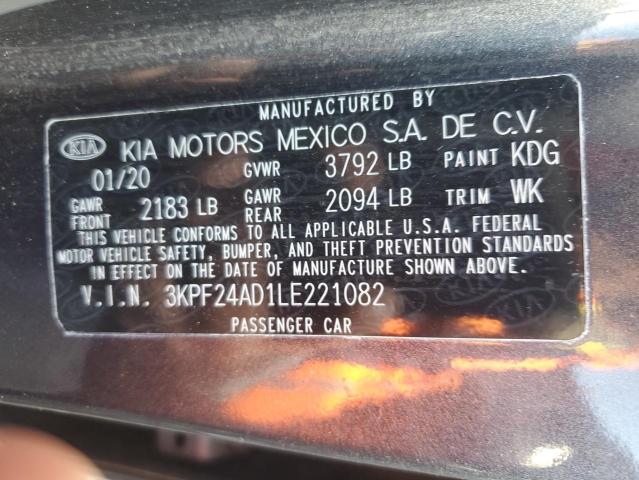 3KPF24AD1LE221082 | 2020 KIA FORTE FE