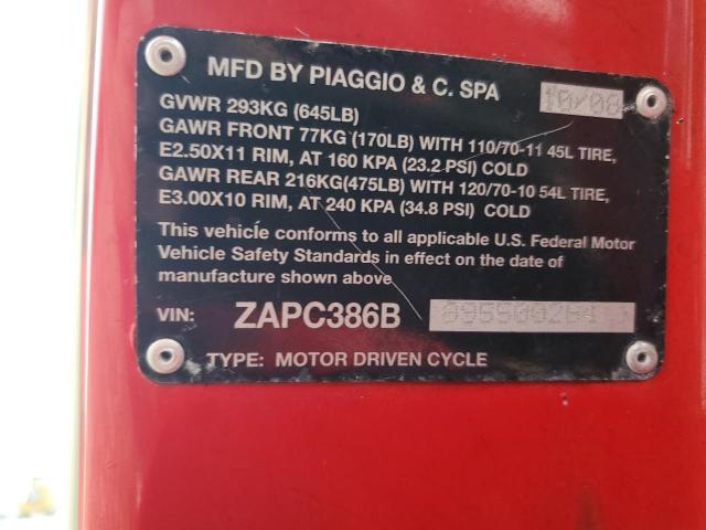 2009 VESPA LX 50 - ZAPC386B995500264