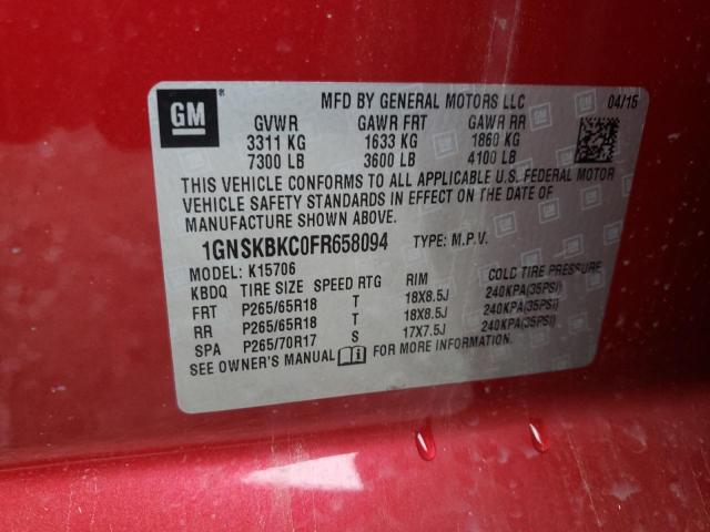 2015 CHEVROLET TAHOE K150 - 1GNSKBKC0FR658094