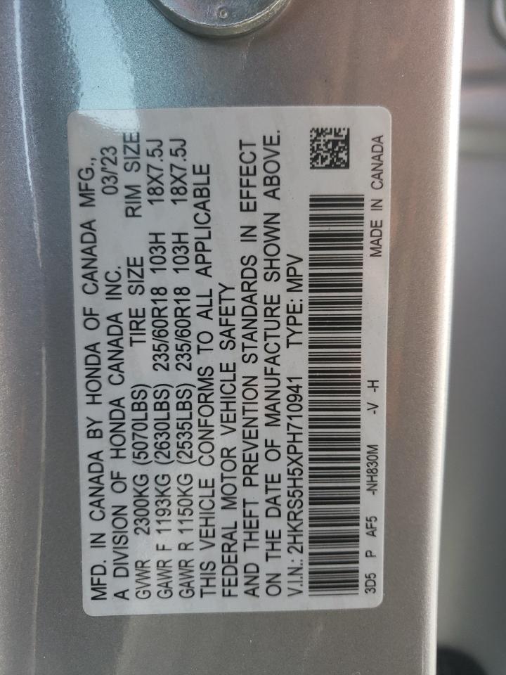 VIN: 2HKRS5H5XPH710941 2023 HONDA CRV