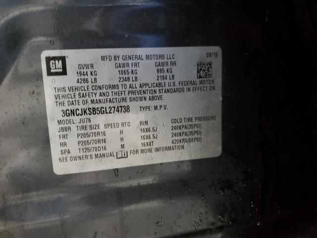 3GNCJKSB5GL274738 Chevrolet TRAX LS
