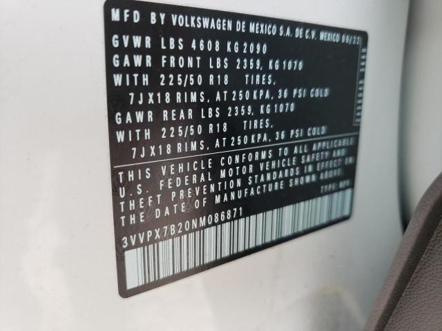 2022 VOLKSWAGEN TAOS SE IQ - 3VVPX7B20NM086871