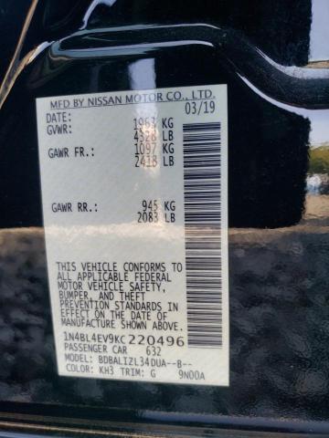 1N4BL4EV9KC220496 Nissan ALTIMA SL