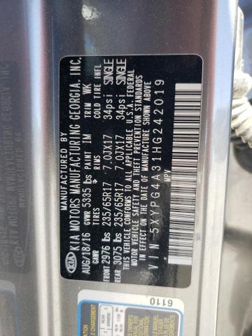 5XYPG4A31HG242019 KIA SORENTO LX