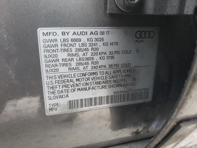 VIN WA1VAAF77JD007691 2018 Audi Q7, Prestige no.14