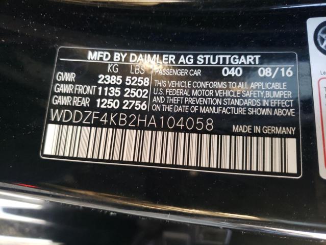 WDDZF4KB2HA104058 Mercedes-Benz E 300 4matic